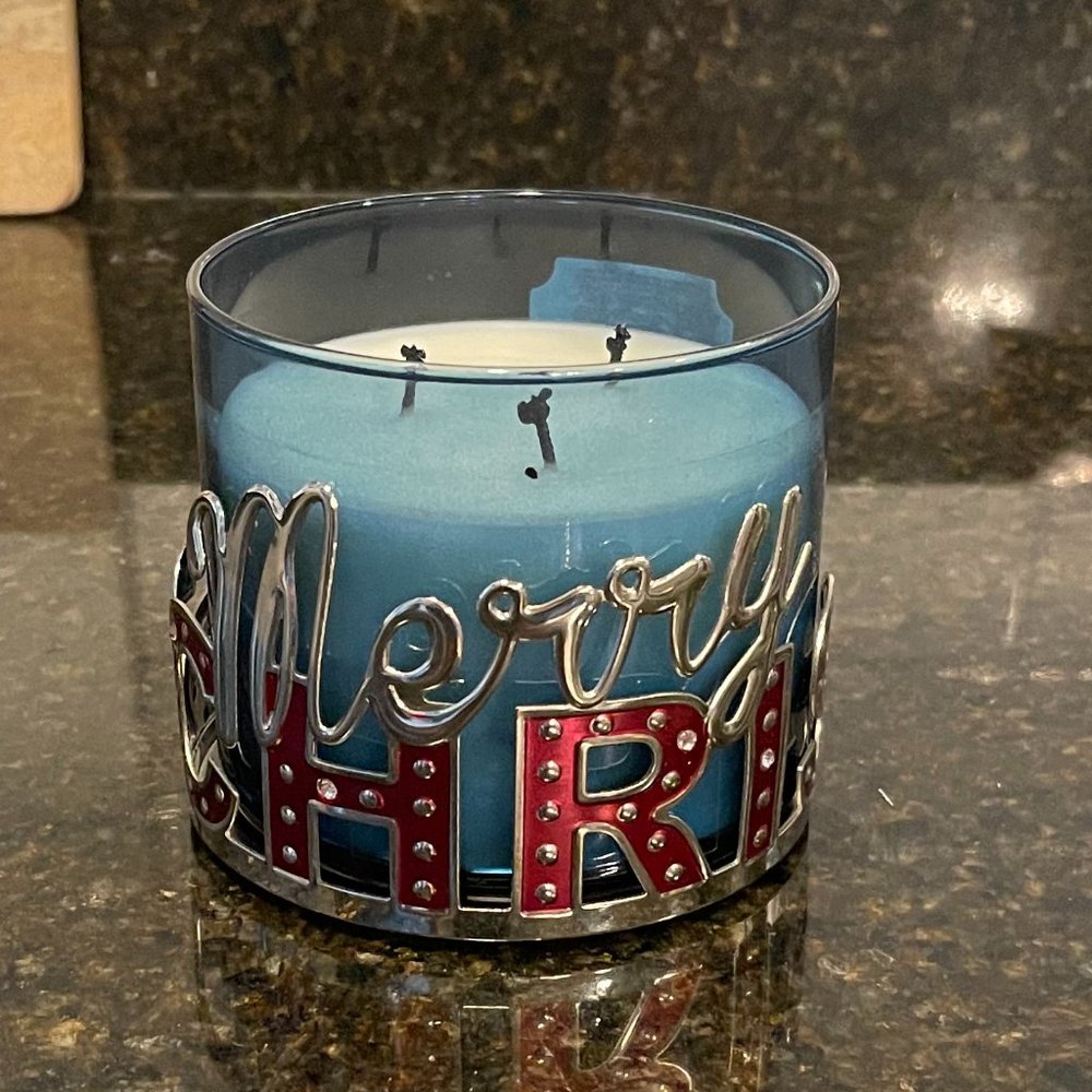 Merry Christmas Yankee Candle Holder - holder only